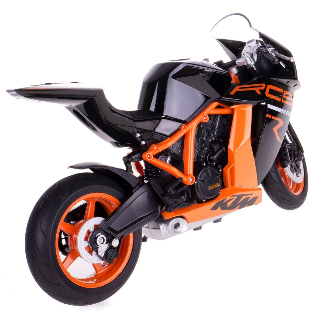 Welly Modell Motorrad KTM 1190 RC8 R – 1:10, Weiß, Mit Federung & Lenkbaren Rädern