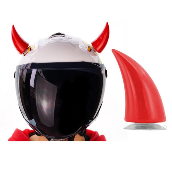 Dekoracja na kask rogi róg diabła czerwony