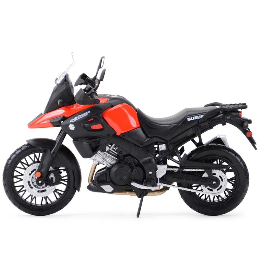Réplique Maisto Suzuki V Strom 1:12 - Moto Diecast Détailée Avec Présentoir, Noir