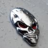Naklejka CZASZKA 3D EMBLEMAT na Motocykl silver