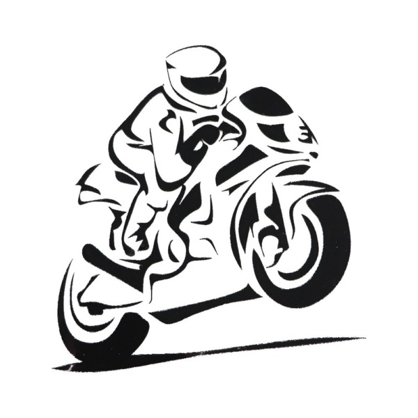 Naklejka ŚCIGACZ motocykl na samochód czarna