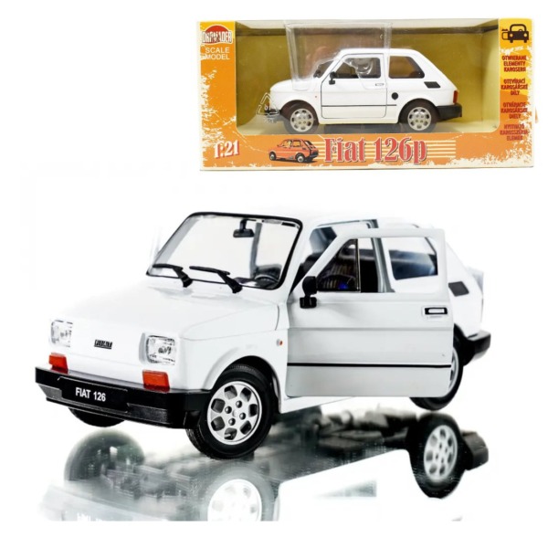 Fiat 126p Maluch PRL biały skala 1:21 Welly