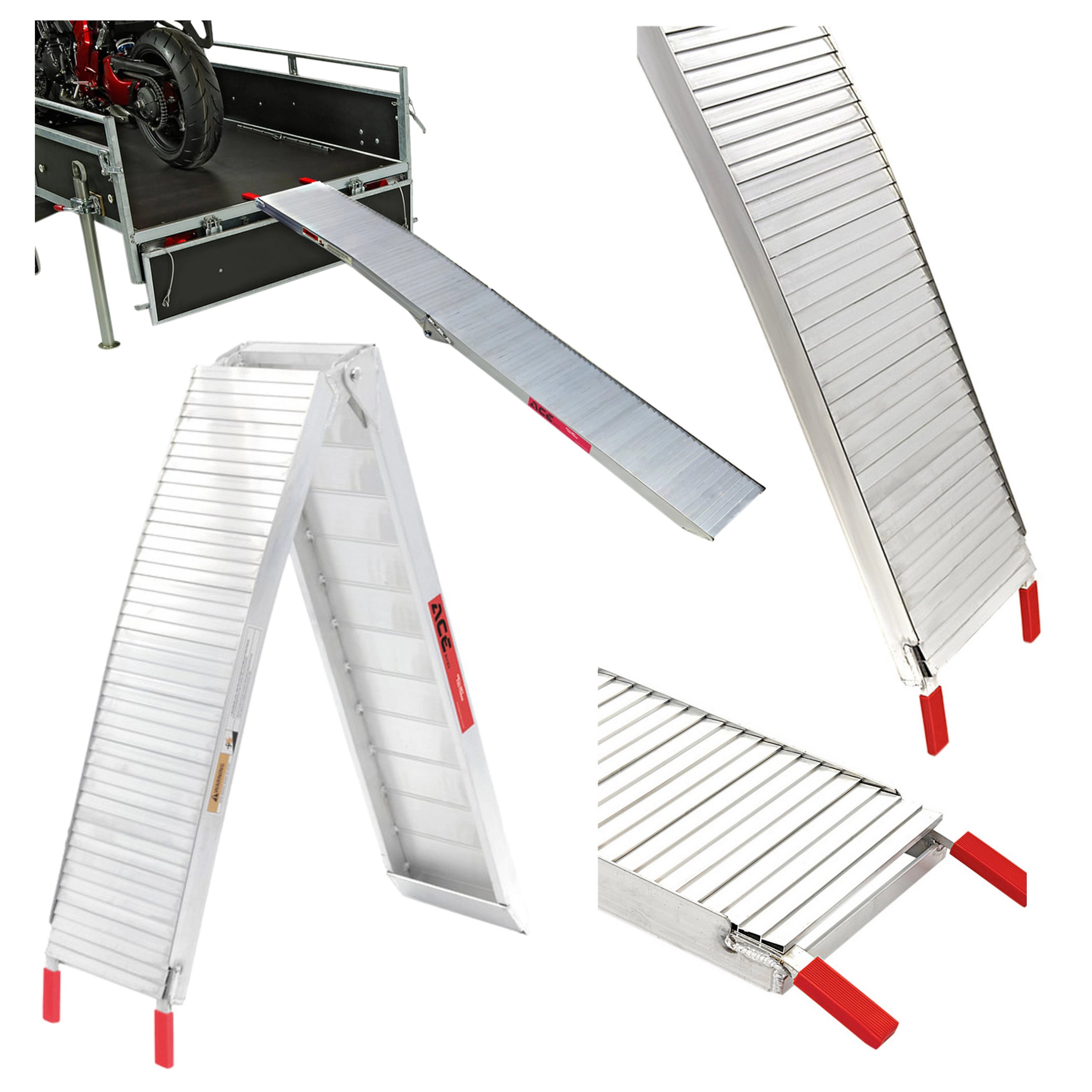 RAMPA NAJAZDOWA SKŁADANA ALUMINIOWA MOTOCYKLOWA 220CM x 28CM 340KG