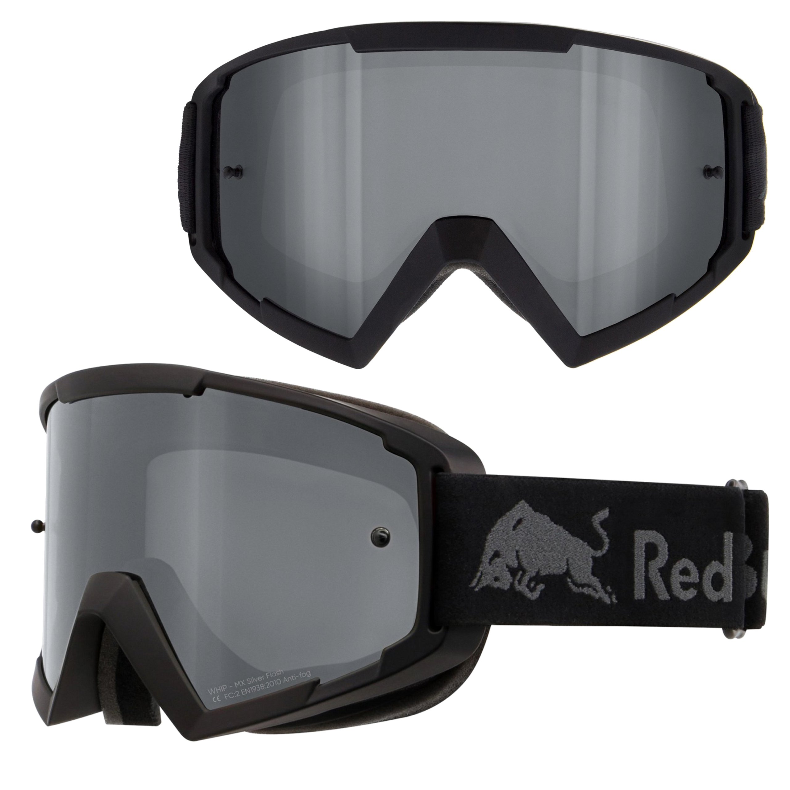 GOGLE MOTOCYKLOWE RED BULL CROSS ENDURO QUAD CZARNY MAT WHIP